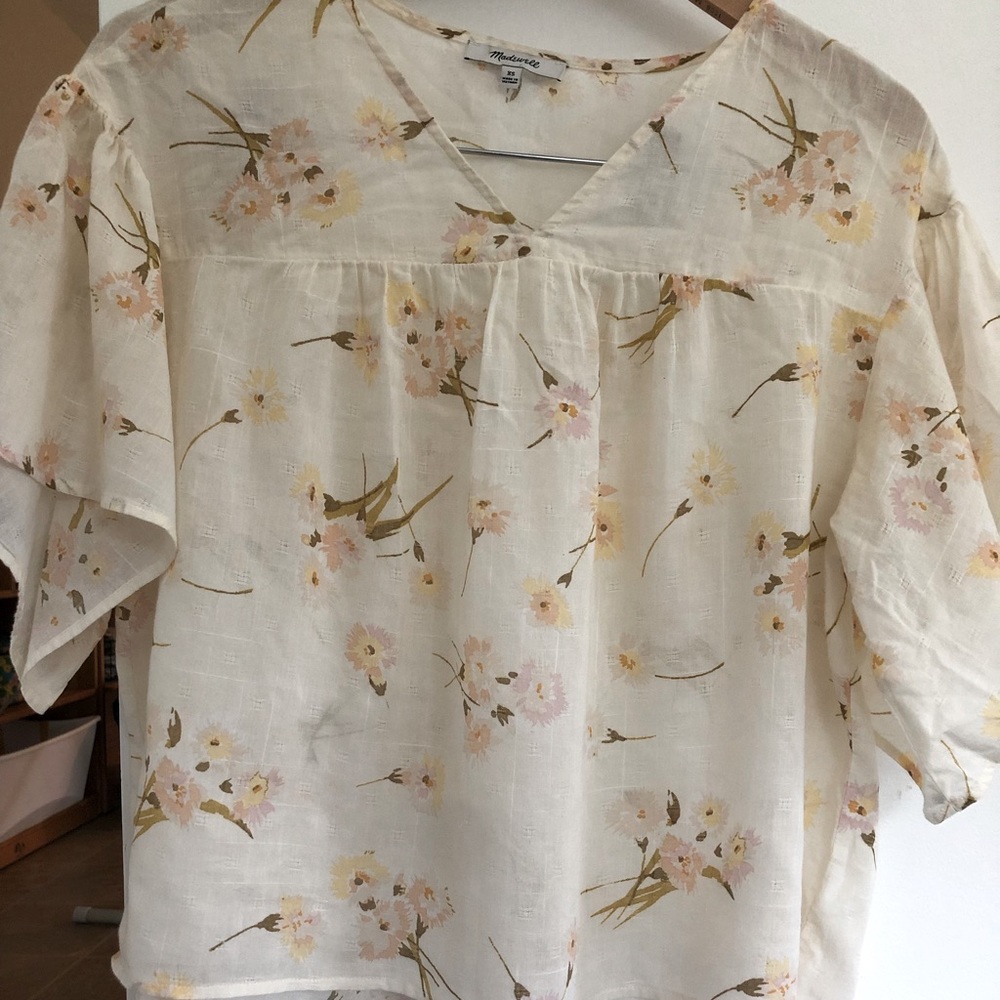 Madewell flowy floral blouse